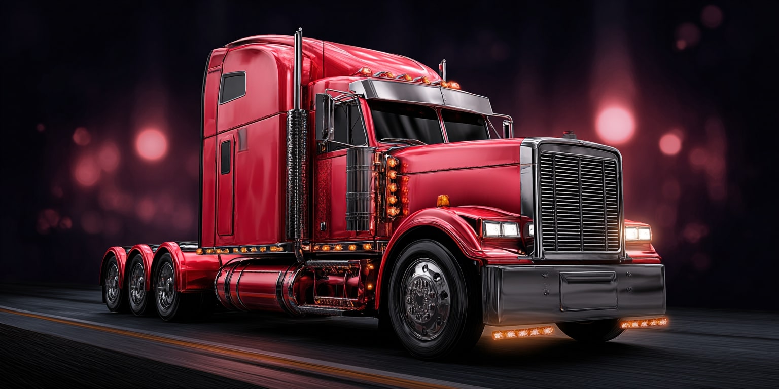 shahrukhfiaz63 a bold red semi truck with chrome details on a 14f184b8 b8f8 4eac 967c 2ce7ba59b527 0