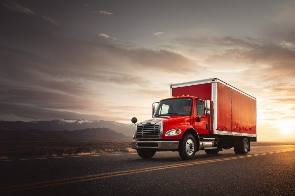 shahrukhfiaz63 a red and white freightliner 26 ft box truck w 0be66071 1337 4553 91fa 9b113f3f3d46 2 e1750453594438