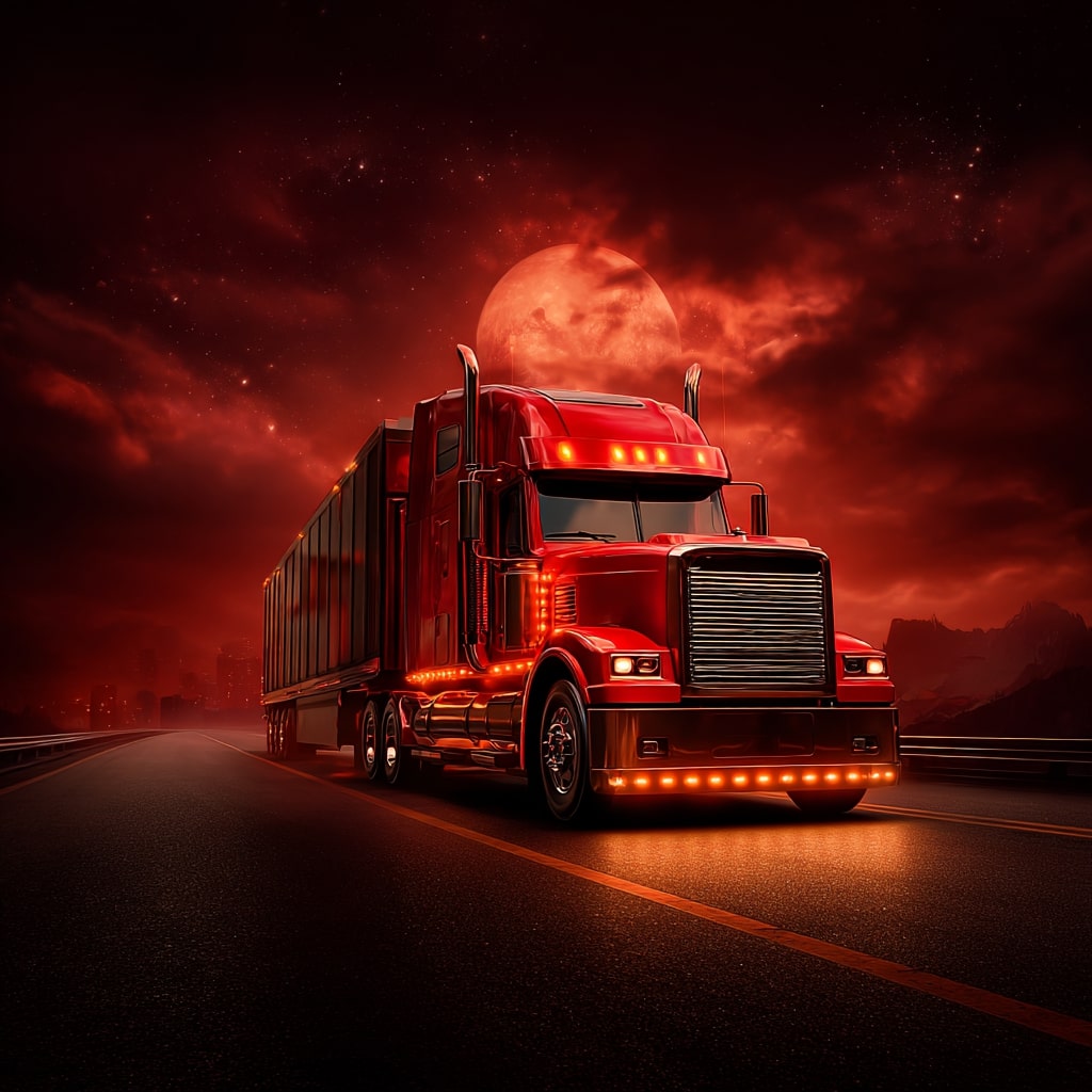 shahrukhfiaz63 a red semi truck driving on a wide open highwa b7117a86 4e60 400b bda6 26c271d128e1 2